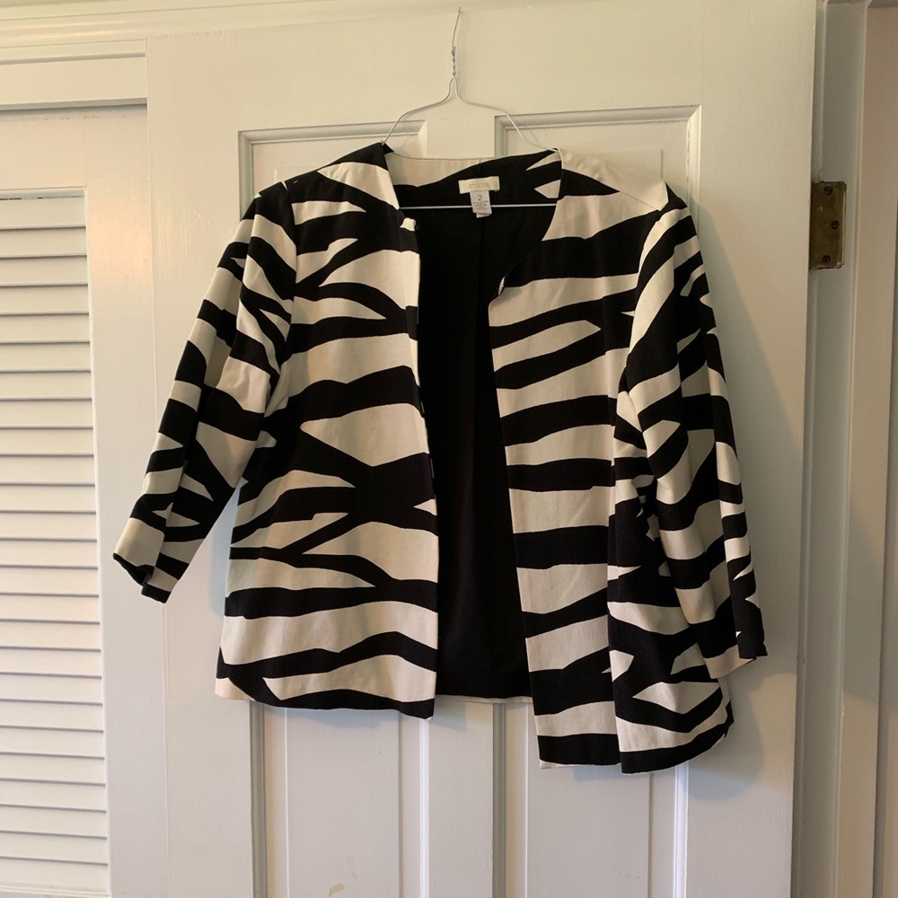 EUC Chico’s zebra print jacket, size 2